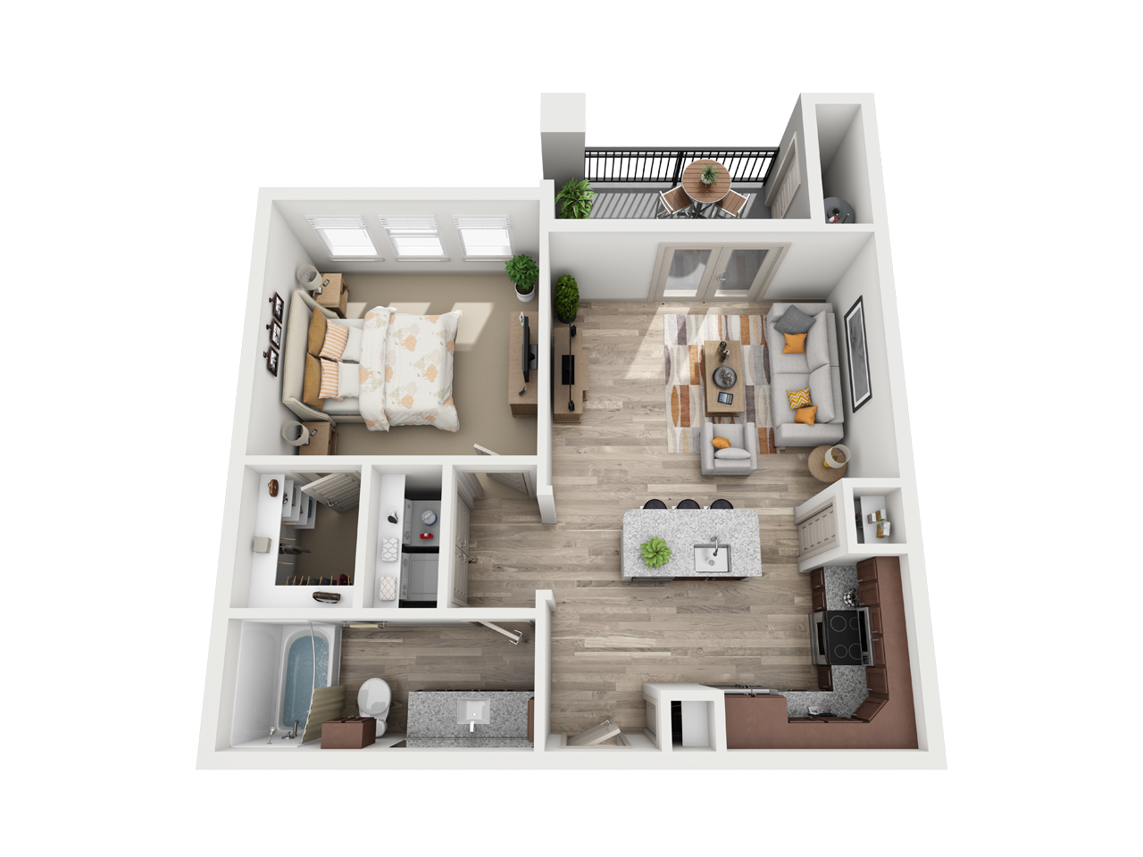 Enclave at the Dominion one bedroom floor plan